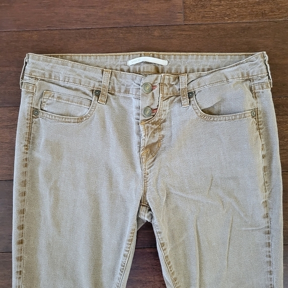 Vince Luce Crop Low Rise Button Fly Stretch Skinny Jeans Size 31 Dark Camel - Picture 3 of 9